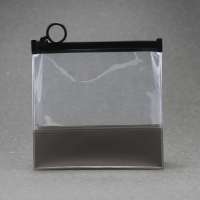 Small PVC Transparent Plastic Cosmetic Organizer Bag Pouch With Black Zipper Closure Travel Toiletry Makeup Bag