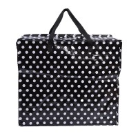 Manufacturer Custom Large Dots Shopping Grocery Waterproof PP Woven Tote Bag With Zipper